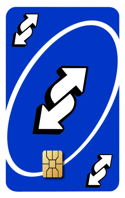 UNO Reverse Blue Small Chip #1