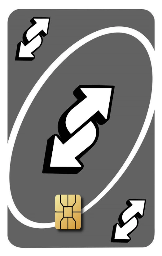 UNO Reverse Gray Small Chip #1